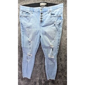 TORRID Feel the Fit Bombshell Skinny Premium Stretch Jeans SZ 16S Distressed